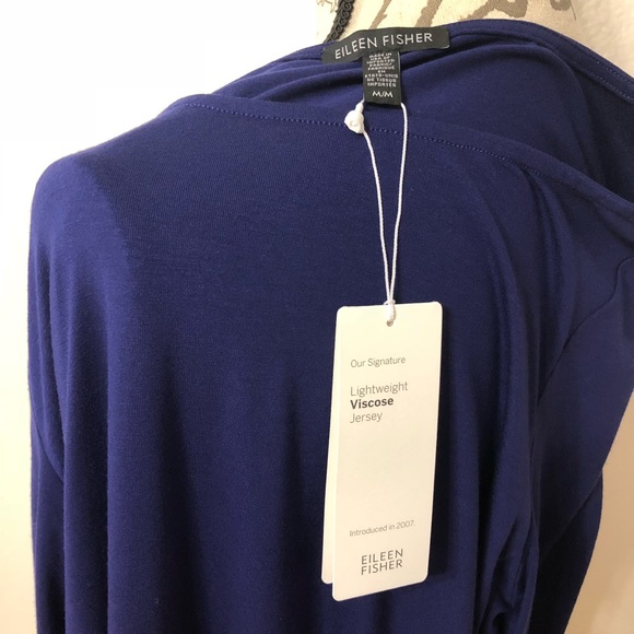 Eileen Fisher Top Blue Viscose Jersey - Picture 7 of 7